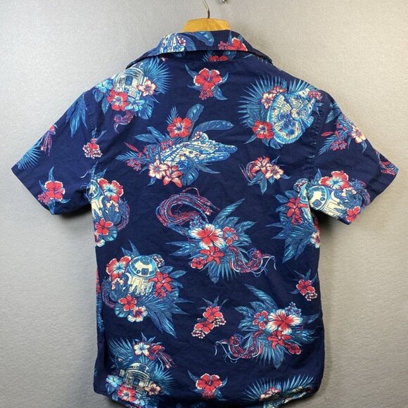 Star Wars Shirt Mens S Tropical Hawaiian Button Up Storm Trooper Empire R2 Lucas - Picture 8 of 9